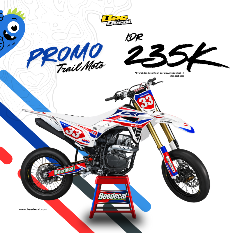 STIKER MOTO TRAIL PROMO ! BEEDECAL