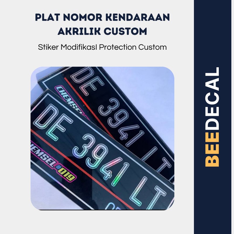 Stiker Modifikasi Decal Motor dan mobil Plat Akrilik custom by BeeDecal
